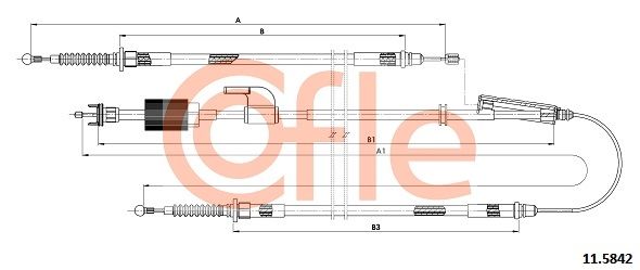 COFLE 11.5842 Cable Pull, parking brake