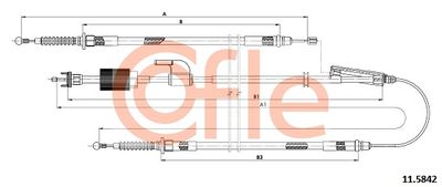 Cable Pull, parking brake COFLE 11.5842