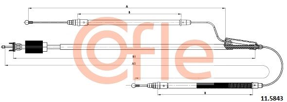 COFLE 11.5843 Cable Pull, parking brake