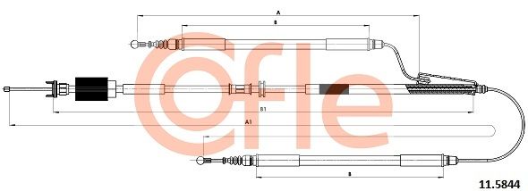 COFLE 11.5844 Cable Pull, parking brake