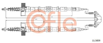Cable Pull, parking brake COFLE 11.5859