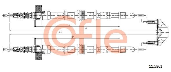 COFLE 11.5861 Cable Pull, parking brake