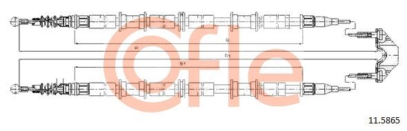 COFLE 11.5865 Cable Pull, parking brake