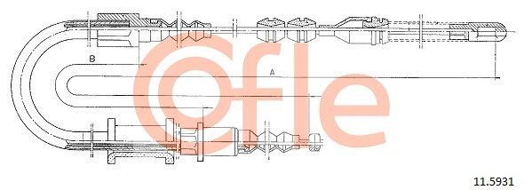 COFLE 11.5931 Cable Pull, parking brake