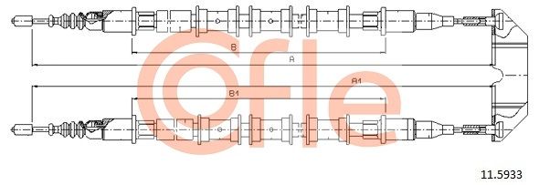 COFLE 11.5933 Cable Pull, parking brake