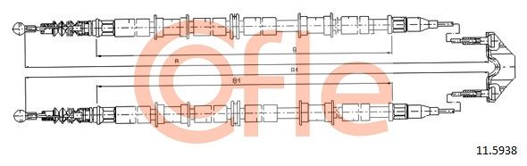 COFLE 11.5938 Cable Pull, parking brake