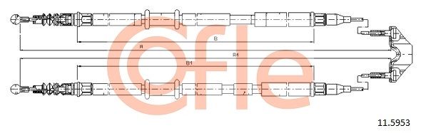 COFLE 11.5953 Cable Pull, parking brake