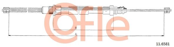 COFLE 11.6581 Cable Pull, parking brake