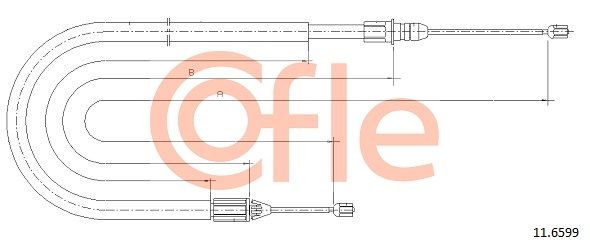 COFLE 11.6599 Cable Pull, parking brake