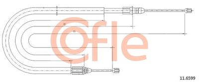 Cable Pull, parking brake COFLE 11.6599
