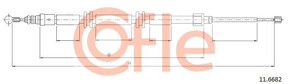 COFLE 11.6682 Cable Pull, parking brake