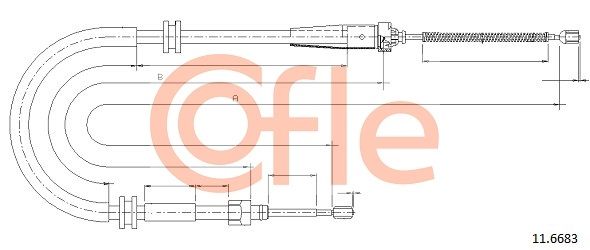 COFLE 11.6683 Cable Pull, parking brake