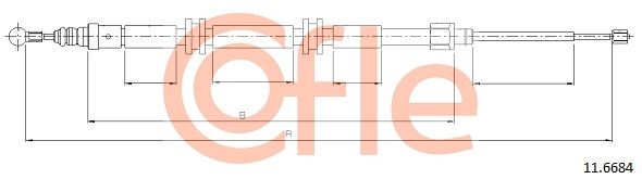COFLE 11.6684 Cable Pull, parking brake