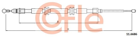 COFLE 11.6686 Cable Pull, parking brake