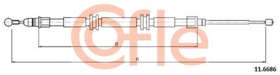 Cable Pull, parking brake COFLE 11.6686