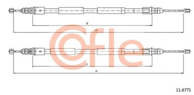 Cable Pull, parking brake COFLE 11.6771