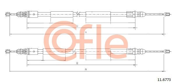 COFLE 11.6773 Cable Pull, parking brake