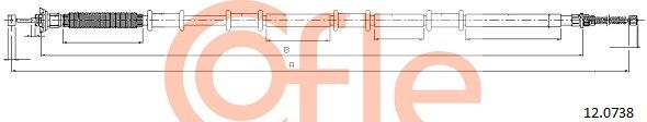 COFLE 12.0738 Cable Pull, parking brake