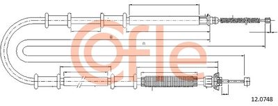 Cable Pull, parking brake COFLE 12.0748