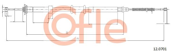 COFLE 12.0701 Cable Pull, parking brake