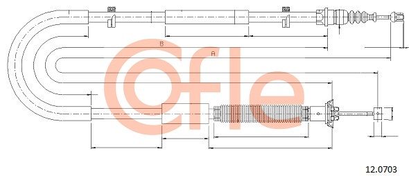 COFLE 12.0703 Cable Pull, parking brake