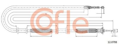 Cable Pull, parking brake COFLE 12.0708
