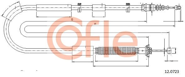 COFLE 12.0723 Cable Pull, parking brake