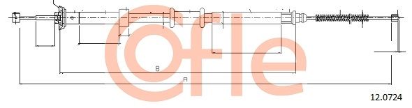 COFLE 12.0724 Cable Pull, parking brake