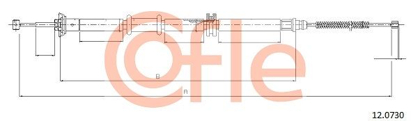 COFLE 12.0730 Cable Pull, parking brake