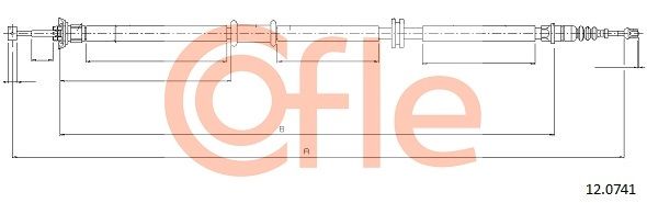 COFLE 12.0741 Cable Pull, parking brake