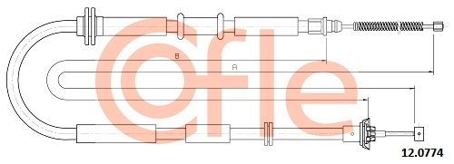 COFLE 12.0774 Cable Pull, parking brake
