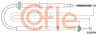 Cable Pull, parking brake COFLE 12.0774
