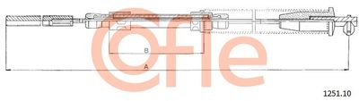Cable Pull, parking brake COFLE 1251.10