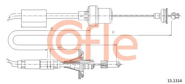 COFLE 15.1314 Cable Pull, clutch control