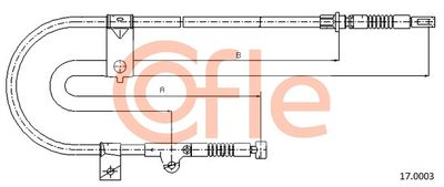 Cable Pull, parking brake COFLE 17.0003
