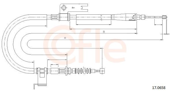 COFLE 17.0658 Cable Pull, parking brake