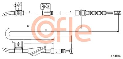 Cable Pull, parking brake COFLE 17.4034