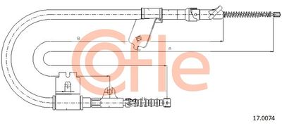 Cable Pull, parking brake COFLE 17.0074