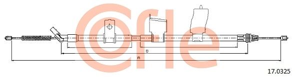 COFLE 17.0325 Cable Pull, parking brake
