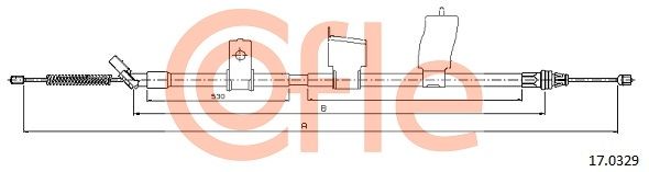 COFLE 17.0329 Cable Pull, parking brake