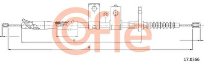 Cable Pull, parking brake COFLE 17.0366