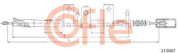COFLE 17.0367 Cable Pull, parking brake