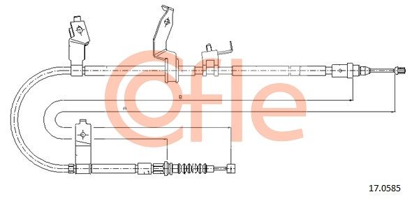 COFLE 17.0585 Cable Pull, parking brake