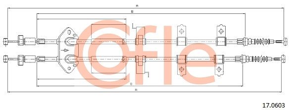 COFLE 17.0603 Cable Pull, parking brake
