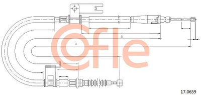 Cable Pull, parking brake COFLE 17.0659