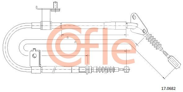 COFLE 17.0682 Cable Pull, parking brake