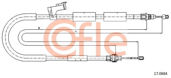 COFLE 17.0684 Cable Pull, parking brake