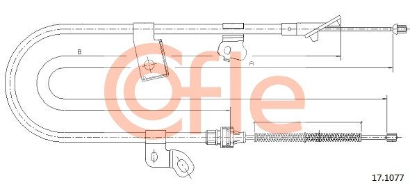 COFLE 17.1077 Cable Pull, parking brake