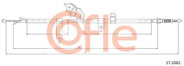 COFLE 17.1082 Cable Pull, parking brake