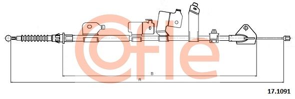 COFLE 17.1091 Cable Pull, parking brake